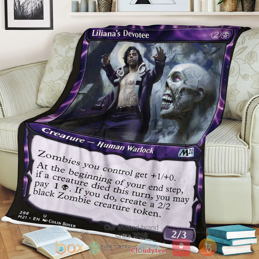Game Mtg Liliana S Devotee Fleece Blanket Game Mtg Liliana S Devotee Fleece Blanket
