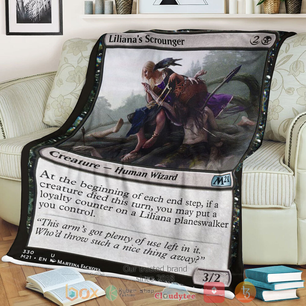 Game Mtg Liliana S Scrounger Fleece Blanket Game Mtg Liliana S Scrounger Fleece Blanket