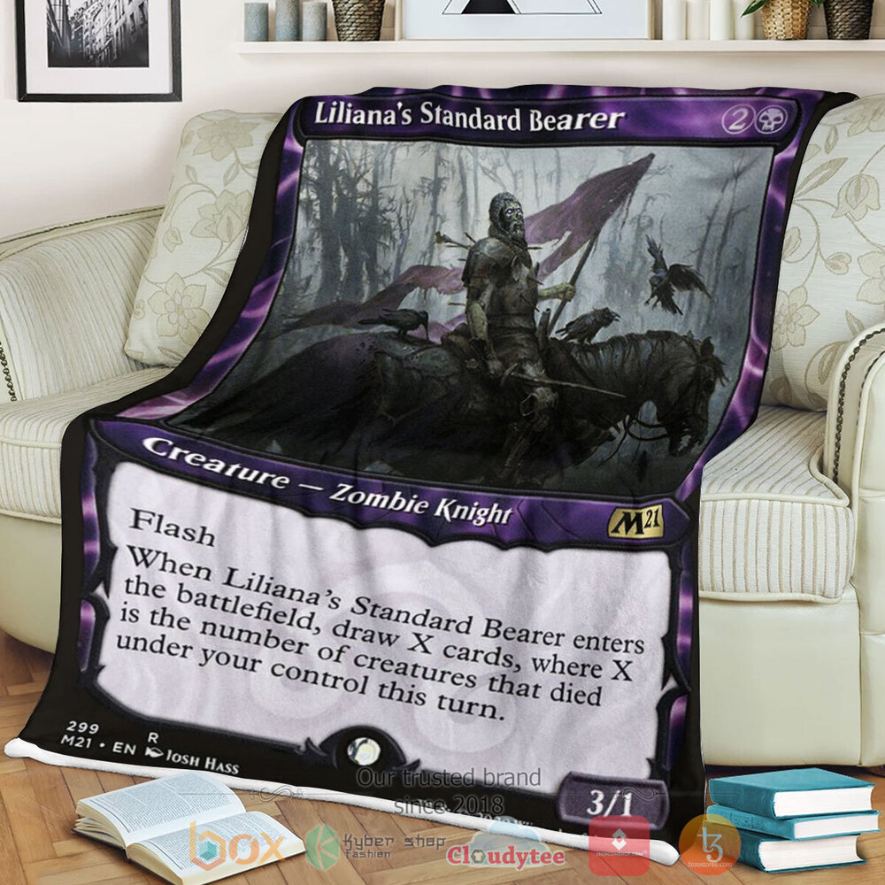 Game Mtg Liliana S Standard Bearer Fleece Blanket Game Mtg Liliana S Standard Bearer Fleece Blanket