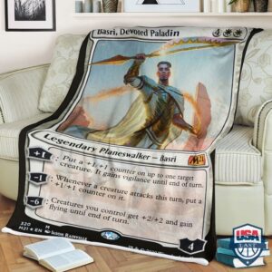 Game Mtg M21 320 Basri Devoted Paladin Quilt Blanket