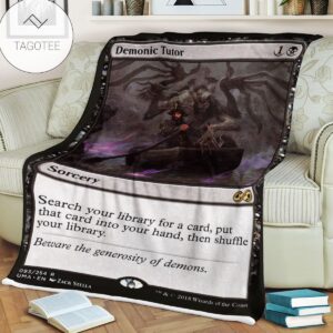 Game Mtg Magic The Gathering Demonic Tutor Soft Blanket