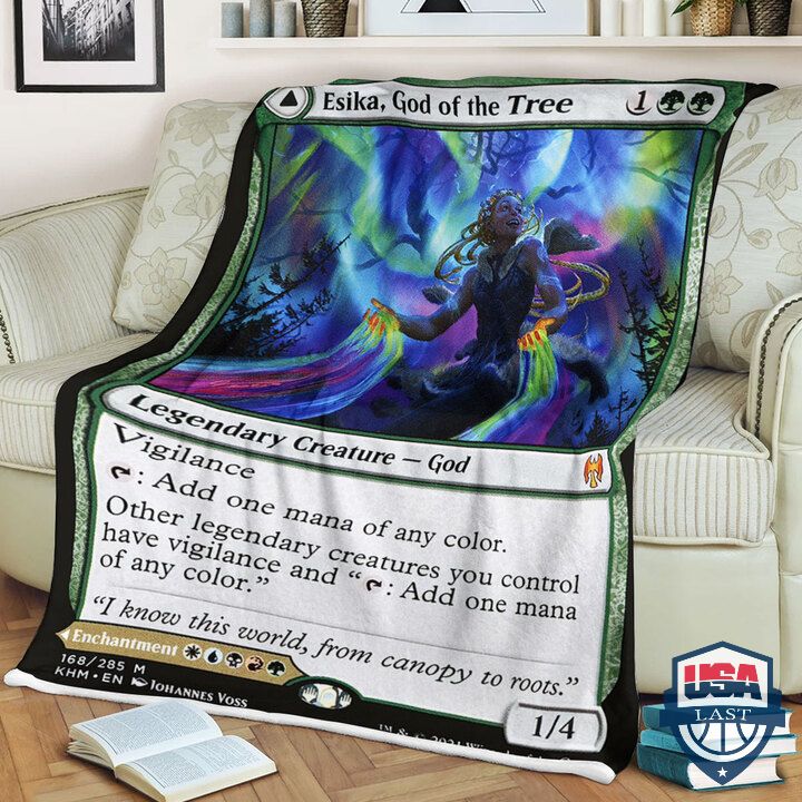 Game-Mtg-Magic-The-Gathering-Esika-God-Of-The-Tree-Sherpa-Blanket-1