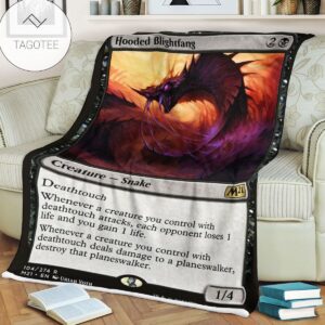 Game Mtg Magic The Gathering M21 104 Hooded Blightfang Fleece Blanket