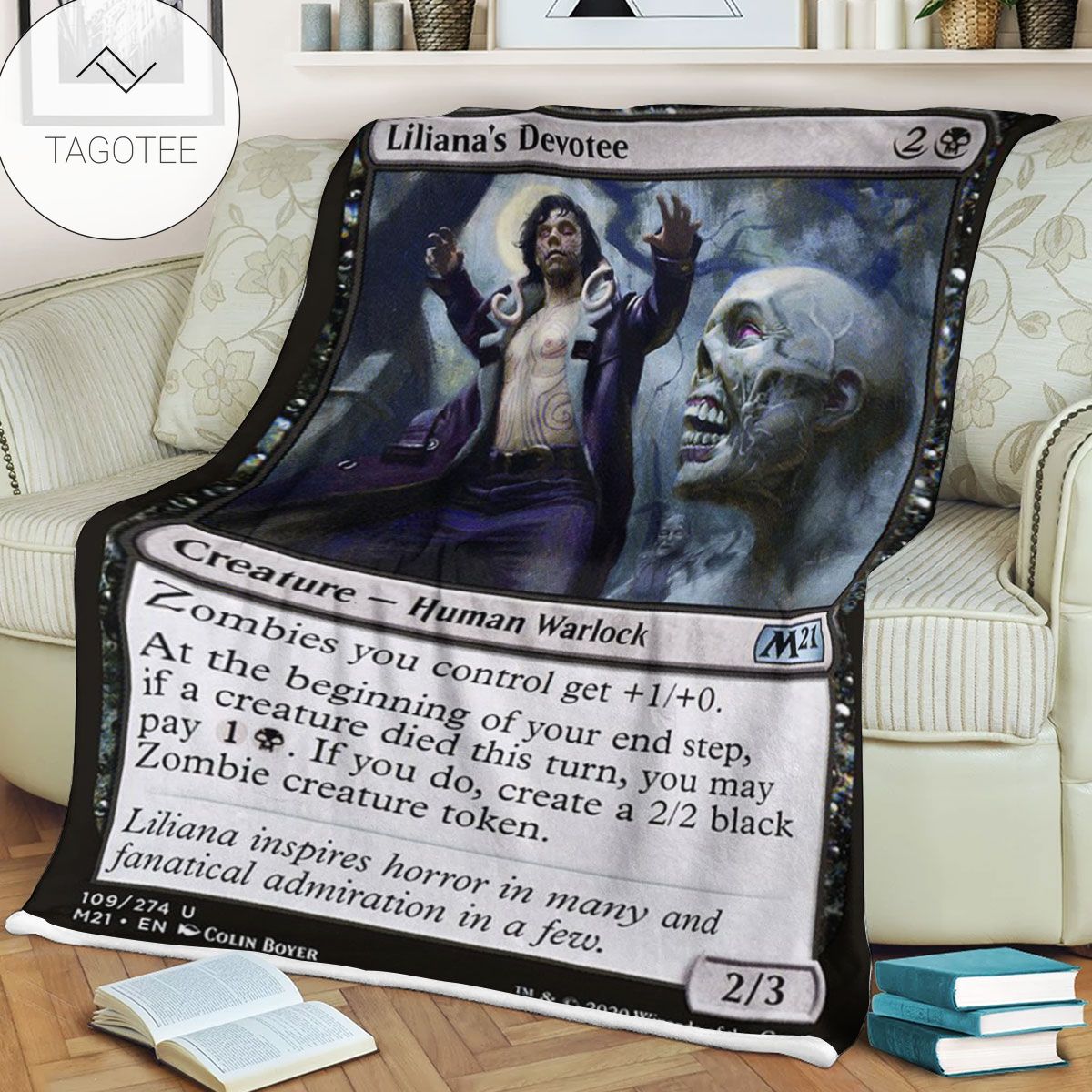 Game Mtg Magic The Gathering M21 109 Liliana S Devotee Fleece Blanket Game Mtg Magic The Gathering M21 109 Liliana S Devotee Fleece Blanket