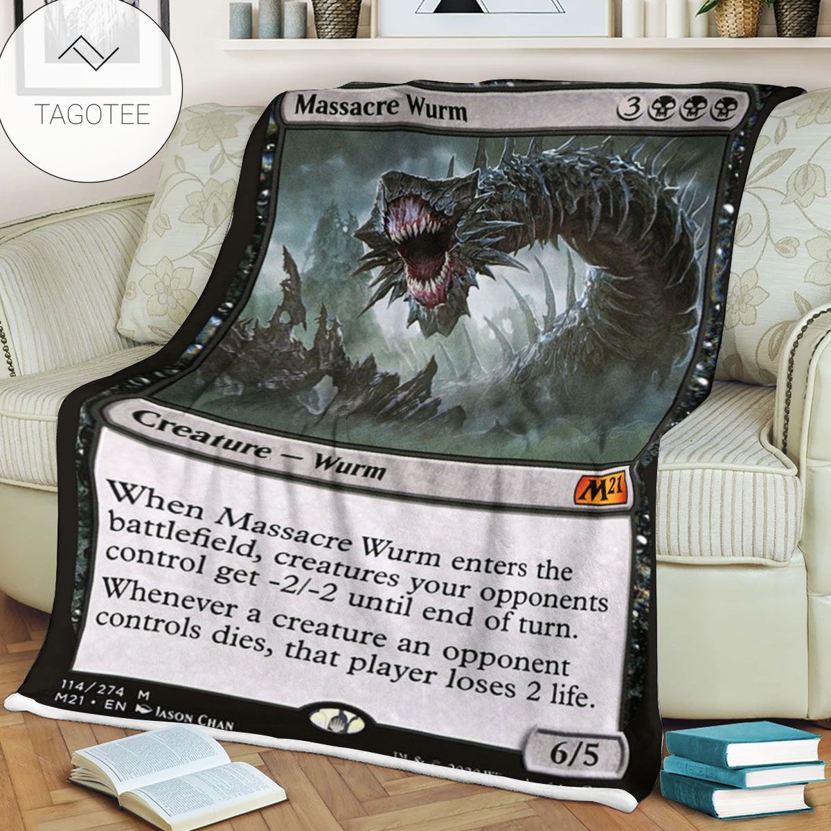 Game Mtg Magic The Gathering M21 114 Massacre Wurm Fleece Blanket Tagotee Game Mtg Magic The Gathering M21 114 Massacre Wurm Fleece Blanket Tagotee