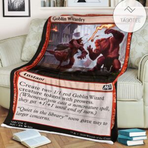 Game Mtg Magic The Gathering M21 148 Goblin Wizardry Fleece Blanket