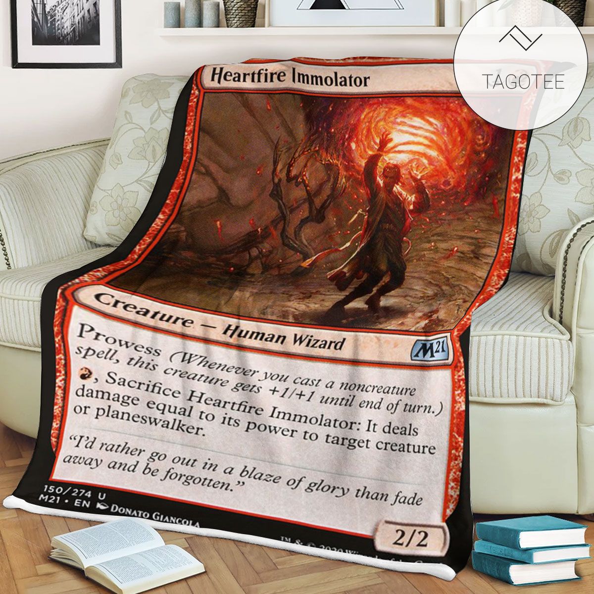 Game Mtg Magic The Gathering M21 150 Heartfire Immolator Fleece Blanket Game Mtg Magic The Gathering M21 150 Heartfire Immolator Fleece Blanket