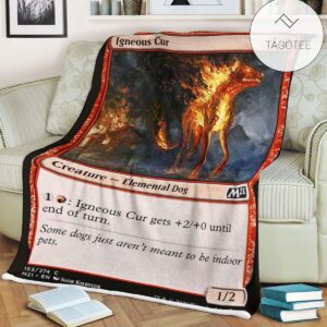 Game Mtg Magic The Gathering M21 153 Igneous Cur Fleece Blanket Tagotee