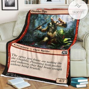 Game Mtg Magic The Gathering M21 155 Onakke Ogre Fleece Blanket Tagotee