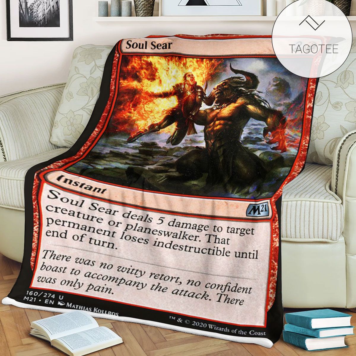 Game Mtg Magic The Gathering M21 160 Soul Sear Fleece Blanket Game Mtg Magic The Gathering M21 160 Soul Sear Fleece Blanket