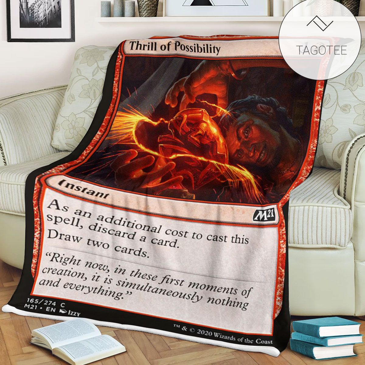 Game Mtg Magic The Gathering M21 165 Thrill Of Possibility Fleece Blanket Game Mtg Magic The Gathering M21 165 Thrill Of Possibility Fleece Blanket