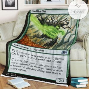 Game Mtg Magic The Gathering M21 174 Burlfist Oak Fleece Blanket
