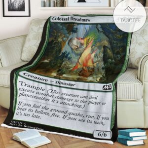 Game Mtg Magic The Gathering M21 176 Colossal Dreadmaw Fleece Blanket
