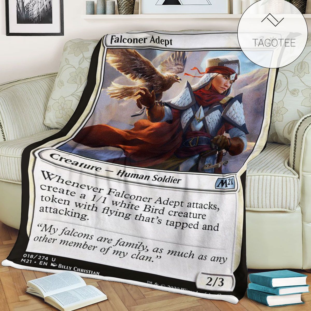 Game Mtg Magic The Gathering M21 18 Falconer Adept Fleece Blanket Game Mtg Magic The Gathering M21 18 Falconer Adept Fleece Blanket