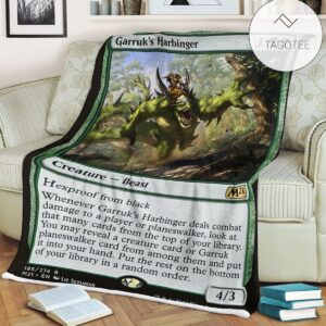 Game Mtg Magic The Gathering M21 185 Garruk S Harbinger Fleece Blanket