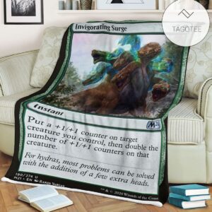 Game Mtg Magic The Gathering M21 190 Invigorating Surge Fleece Blanket