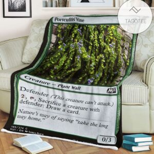 Game Mtg Magic The Gathering M21 195 Portcullis Vine Fleece Blanket
