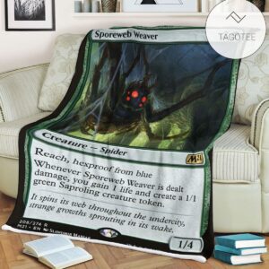 Game Mtg Magic The Gathering M21 208 Sporeweb Weaver Fleece Blanket