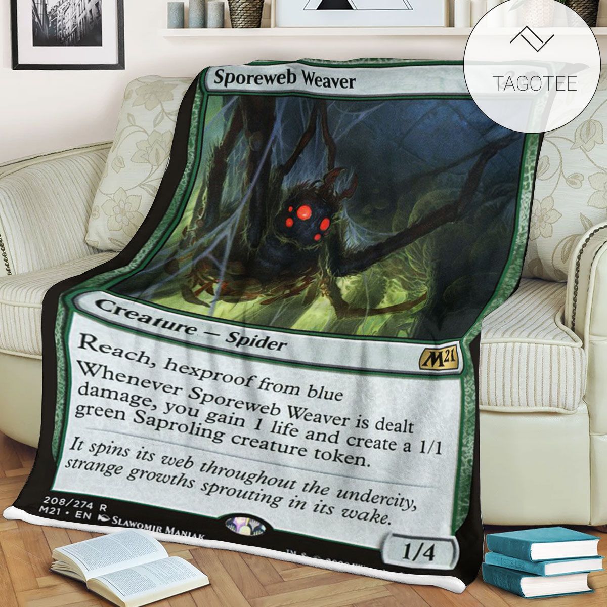 Game Mtg Magic The Gathering M21 208 Sporeweb Weaver Fleece Blanket Game Mtg Magic The Gathering M21 208 Sporeweb Weaver Fleece Blanket