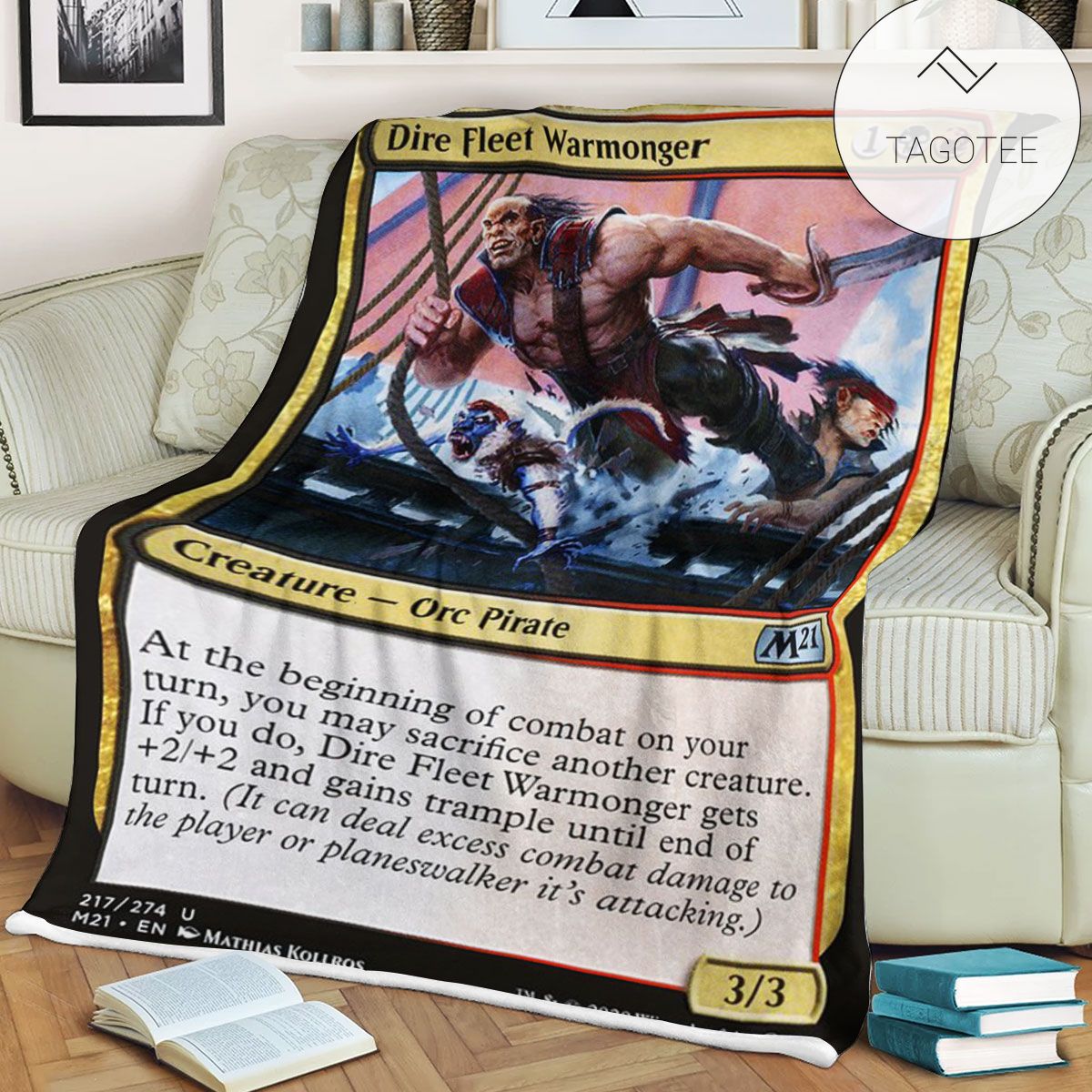 Game Mtg Magic The Gathering M21 217 Dire Fleet Warmonger Fleece Blanket Game Mtg Magic The Gathering M21 217 Dire Fleet Warmonger Fleece Blanket