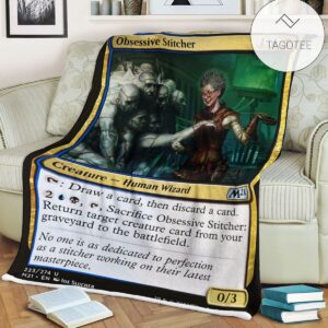 Game Mtg Magic The Gathering M21 223 Obsessive Stitcher Fleece Blanket
