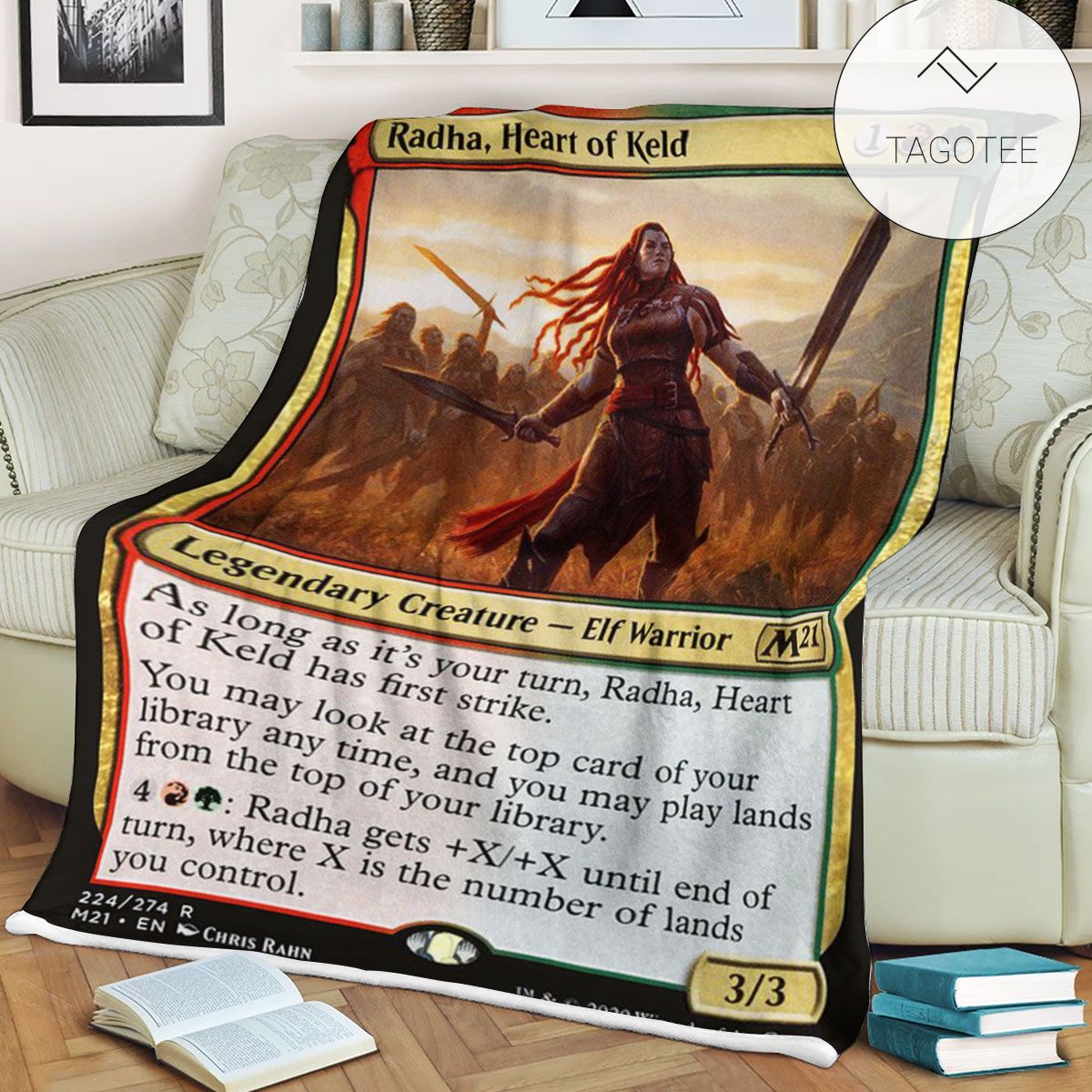 Game Mtg Magic The Gathering M21 224 Radha Heart Of Keld Fleece Blanket Game Mtg Magic The Gathering M21 224 Radha Heart Of Keld Fleece Blanket