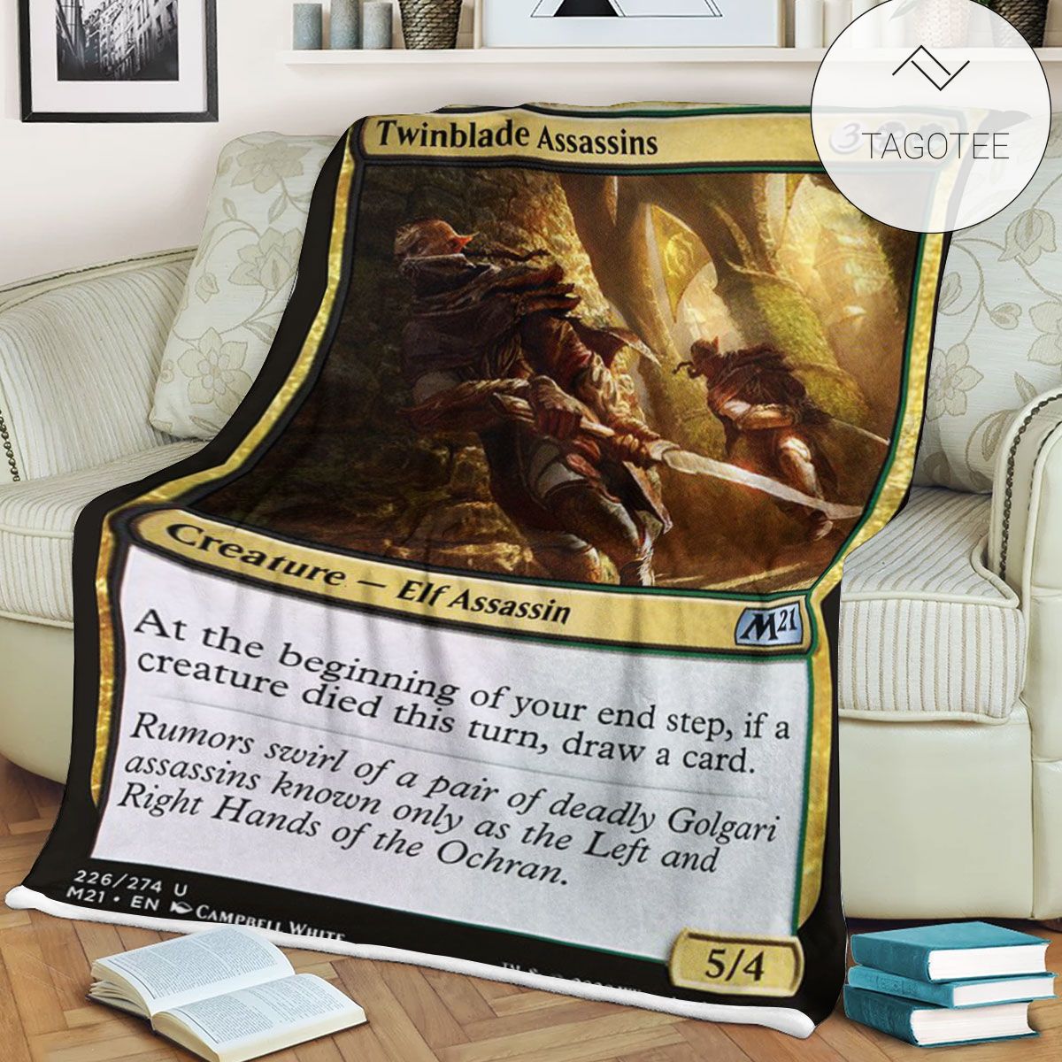 Game Mtg Magic The Gathering M21 226 Twinblade Assassins Fleece Blanket Game Mtg Magic The Gathering M21 226 Twinblade Assassins Fleece Blanket