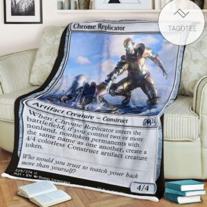 Game Mtg Magic The Gathering M21 229 Chrome Replicator Fleece Blanket