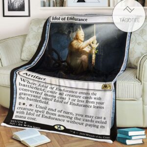 Game Mtg Magic The Gathering M21 23 Idol Of Endurance Fleece Blanket