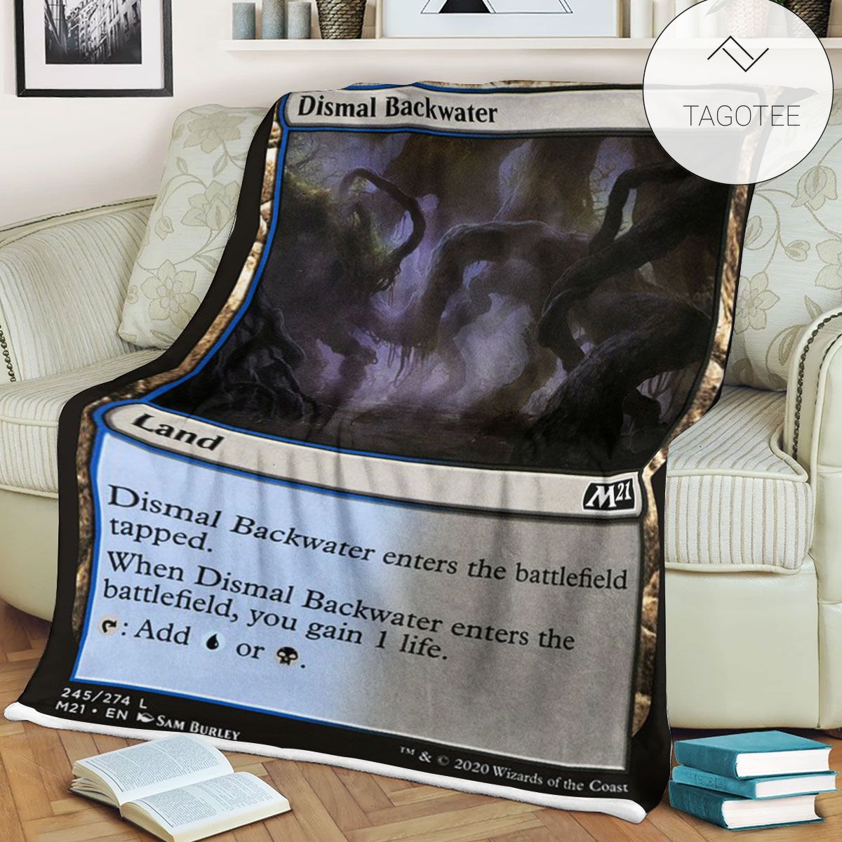 Game Mtg Magic The Gathering M21 245 Dismal Backwater Fleece Blanket Game Mtg Magic The Gathering M21 245 Dismal Backwater Fleece Blanket