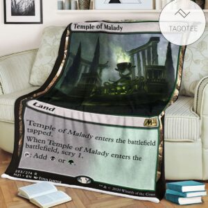 Game Mtg Magic The Gathering M21 253 Temple Of Malady Fleece Blanket