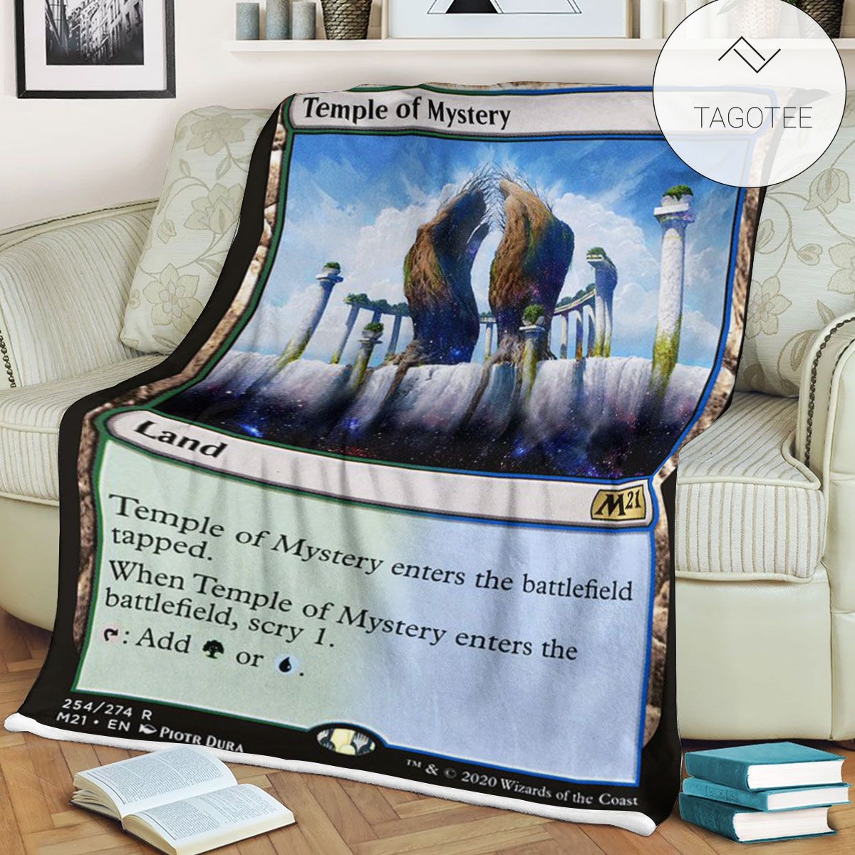 Game Mtg Magic The Gathering M21 254 Temple Of Mystery Fleece Blanket Game Mtg Magic The Gathering M21 254 Temple Of Mystery Fleece Blanket