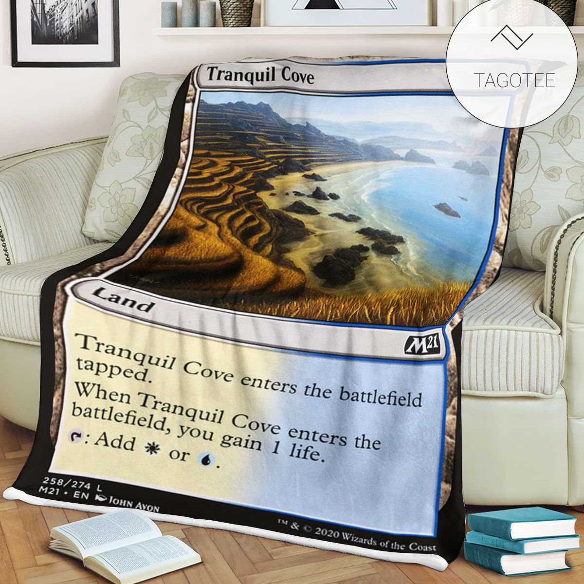 Game Mtg Magic The Gathering M21 258 Tranquil Cove Fleece Blanket Game Mtg Magic The Gathering M21 258 Tranquil Cove Fleece Blanket