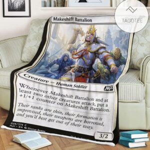 Game Mtg Magic The Gathering M21 26 Makeshift Battalion Fleece Blanket Tagotee