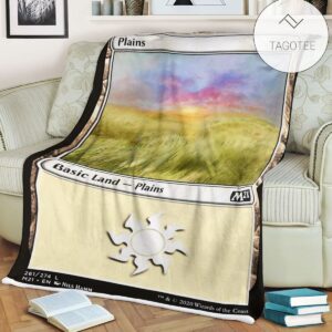 Game Mtg Magic The Gathering M21 261 Plains Fleece Blanket