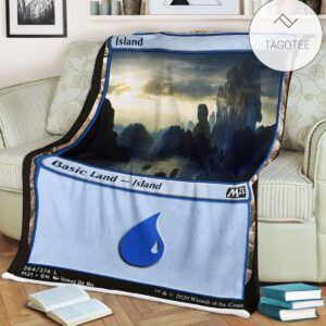 Game Mtg Magic The Gathering M21 264 Island Fleece Blanket