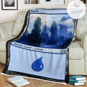 Game Mtg Magic The Gathering M21 265 Island Fleece Blanket Tagotee