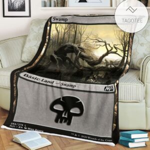 Game Mtg Magic The Gathering M21 266 Swamp Fleece Blanket
