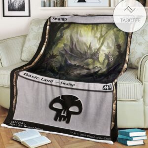 Game Mtg Magic The Gathering M21 267 Swamp Fleece Blanket Tagotee