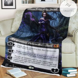Game Mtg Magic The Gathering M21 282 Liliana Waker Of The Dead Fleece Blanket