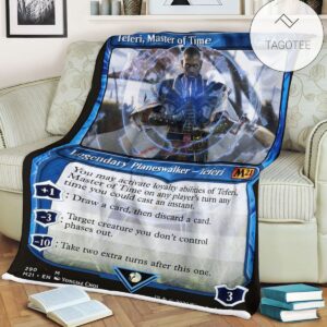 Game Mtg Magic The Gathering M21 290 Teferi Master Of Time Fleece Blanket