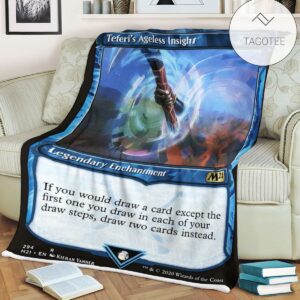 Game Mtg Magic The Gathering M21 294 Teferi S Ageless Insight Fleece Blanket