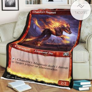 Game Mtg Magic The Gathering M21 303 Chandra S Magmutt Fleece Blanket Tagotee