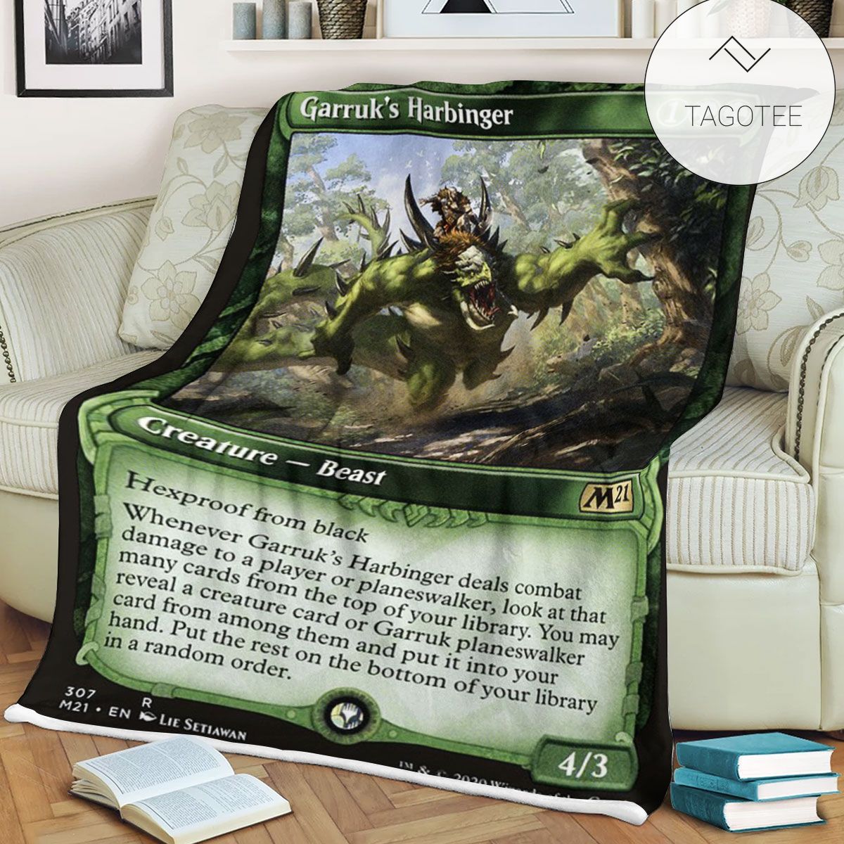 Game Mtg Magic The Gathering M21 307 Garruk S Harbinger Fleece Blanket Game Mtg Magic The Gathering M21 307 Garruk S Harbinger Fleece Blanket