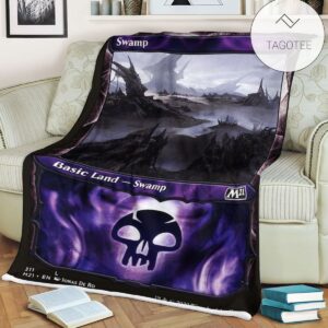 Game Mtg Magic The Gathering M21 311 Swamp Fleece Blanket
