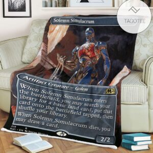 Game Mtg Magic The Gathering M21 319 Solemn Simulacrum Fleece Blanket Tagotee