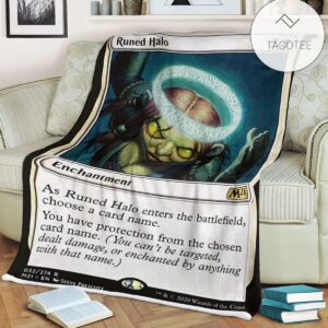 Game Mtg Magic The Gathering M21 32 Runed Halo Fleece Blanket Tagotee