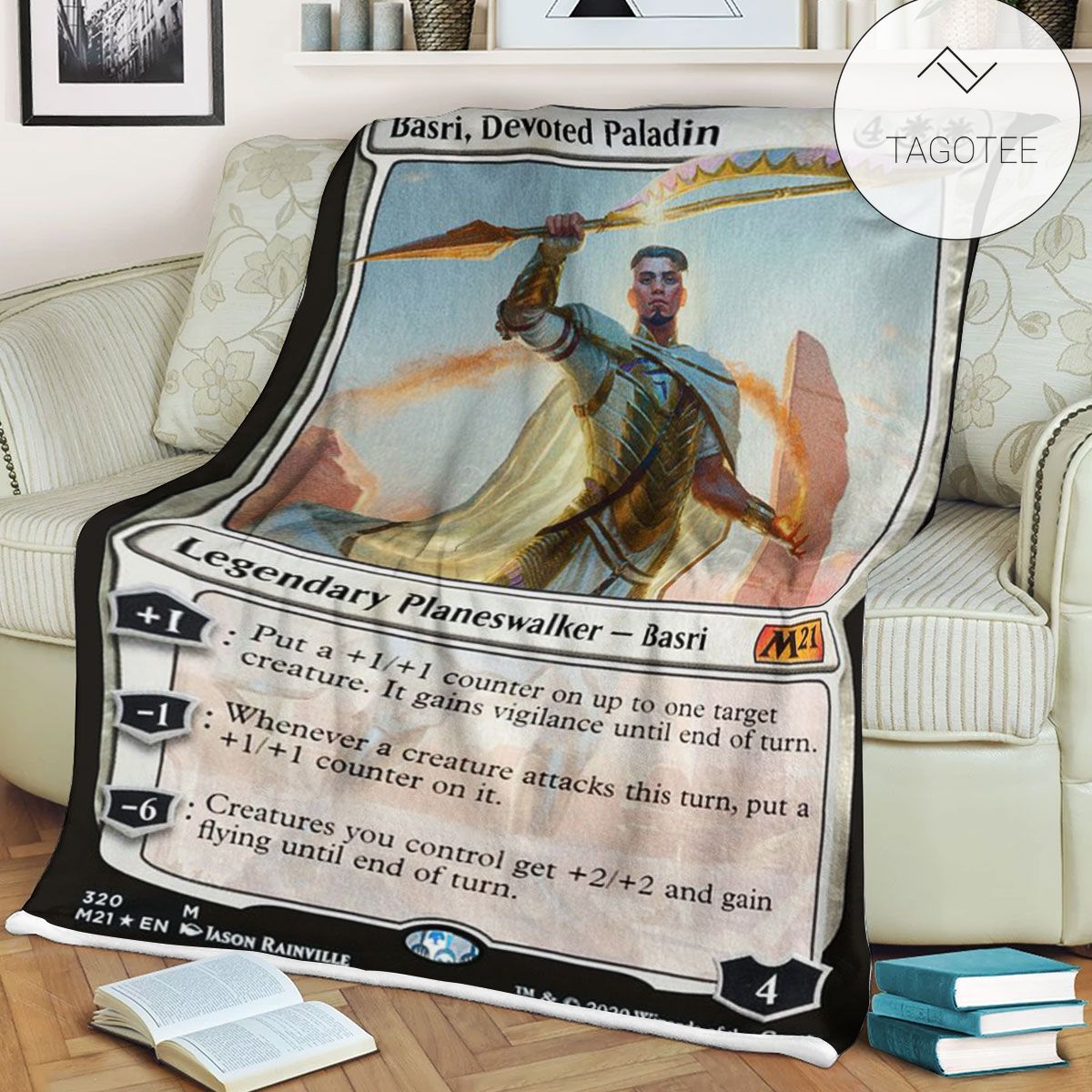 Game Mtg Magic The Gathering M21 320 Basri Devoted Paladin Fleece Blanket Game Mtg Magic The Gathering M21 320 Basri Devoted Paladin Fleece Blanket