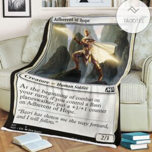 Game Mtg Magic The Gathering M21 321 Adherent Of Hope Fleece Blanket Tagotee