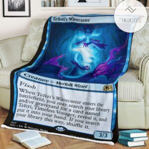 Game Mtg Magic The Gathering M21 327 Teferi S Wavecaster Fleece Blanket